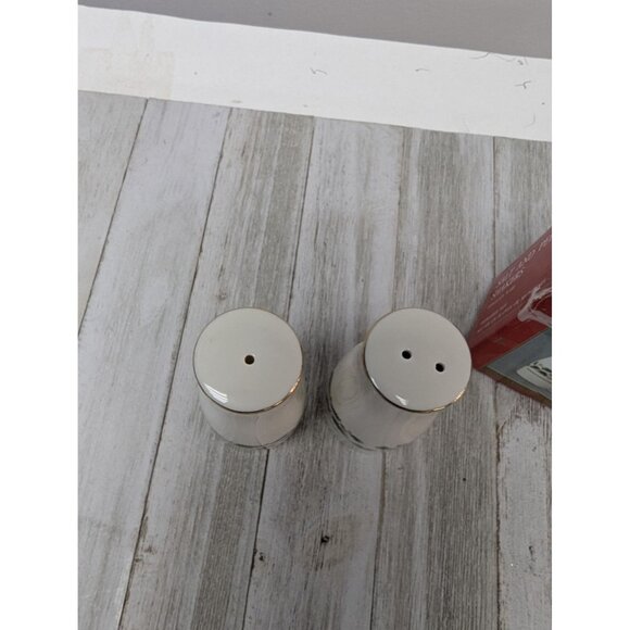 Porcelain Salt & Pepper Shaker Set "A Season Of Wonder" Christmas Holly Design - Picture 3 of 8